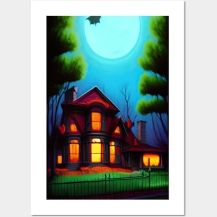 Spooky house Posters and Art